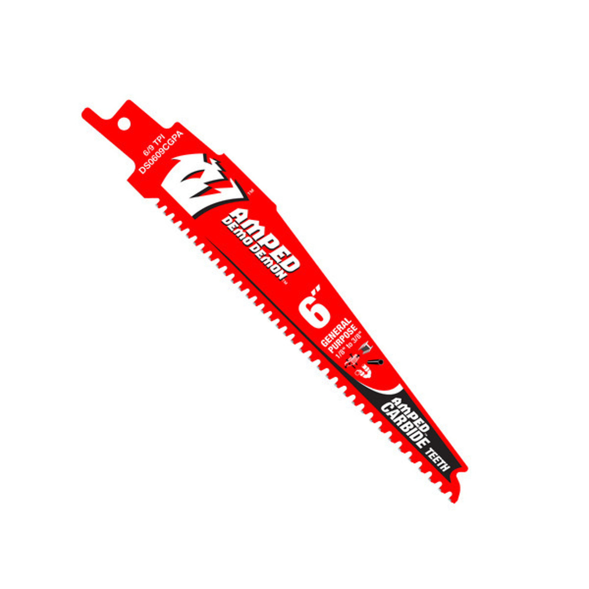Diablo Tools, 6in. 6/9TPI AMPED Carbide GP Recip. Blades 3pk, Included (qty.) 3 Model# DS0609CGPA3